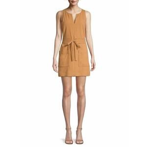 Joie Camel Tan Sleeveless Belted Shift Dress Size M